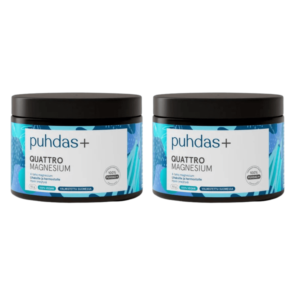 Quattro Magnesium 2x150 g Säästöpakkaus, Puhdas+