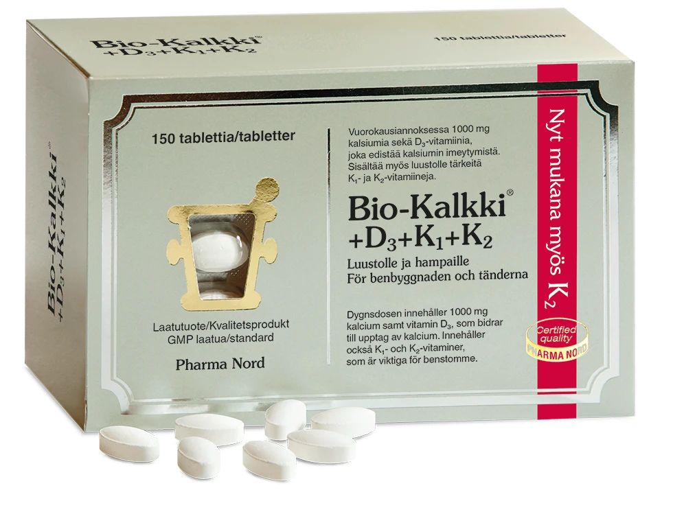 Bio-Kalkki +D3 + K1 + K2 150tabl., Pharma Nord