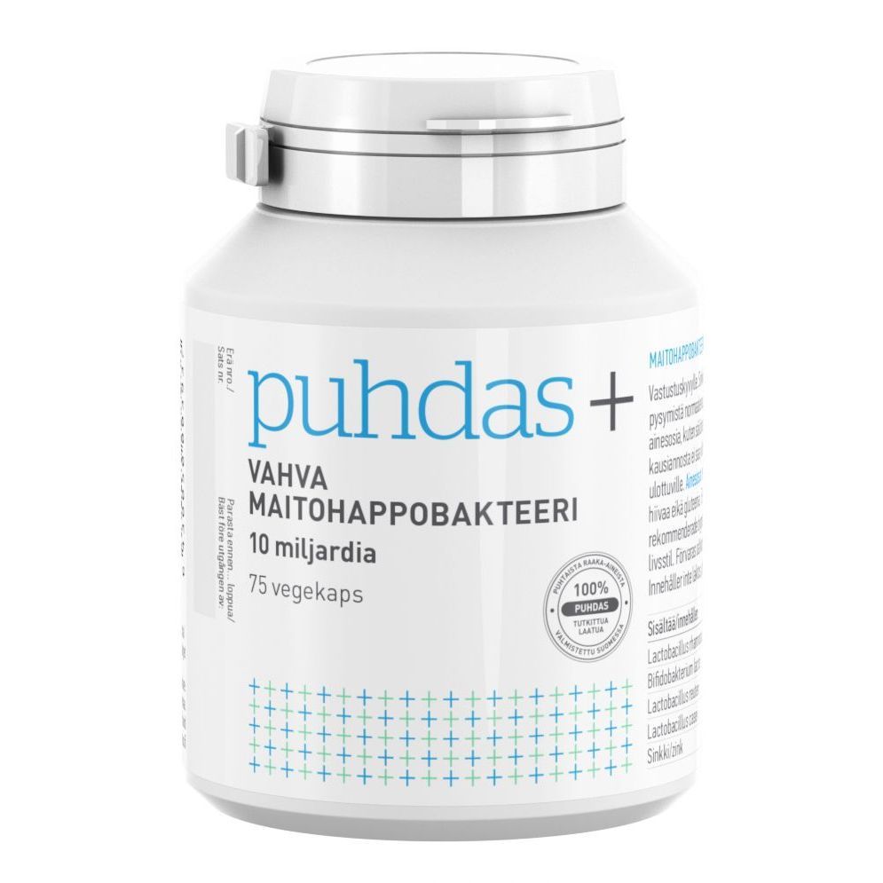 Maitohappobakteeri Vahva 10 mrd Probiootti 75 vegekaps, Puhdas+