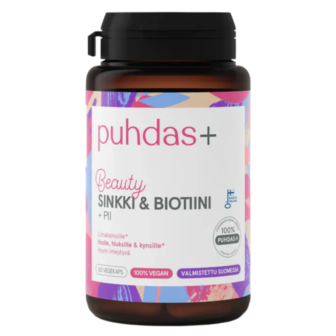 Sinkki & Biotiini + Pii 60 kaps, Puhdas+