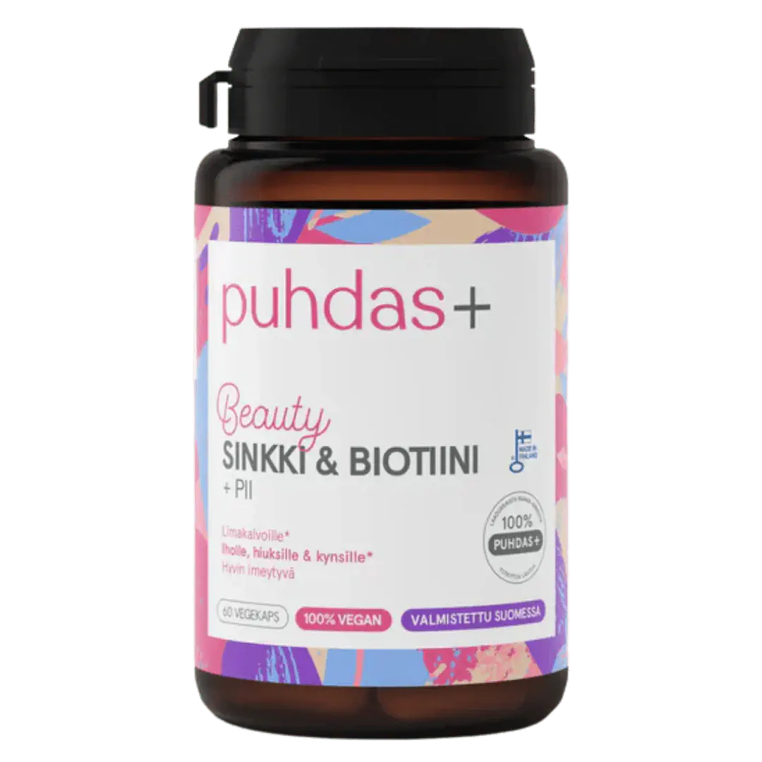 Sinkki & Biotiini + Pii 60 kaps, Puhdas+