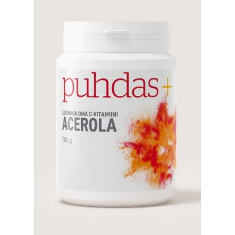 C-vitamiini jauhe Acerola 100g, Puhdas+