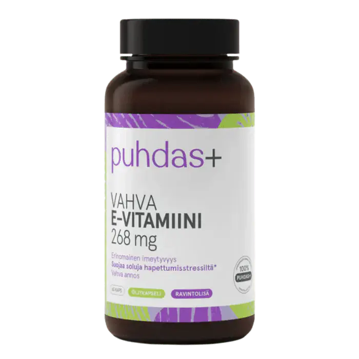 Vahva E-vitamiini 268 mg 60 kaps, Puhdas+