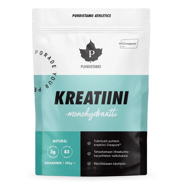 Natural Kreatiini monohydraatti 250 g, Puhdistamo