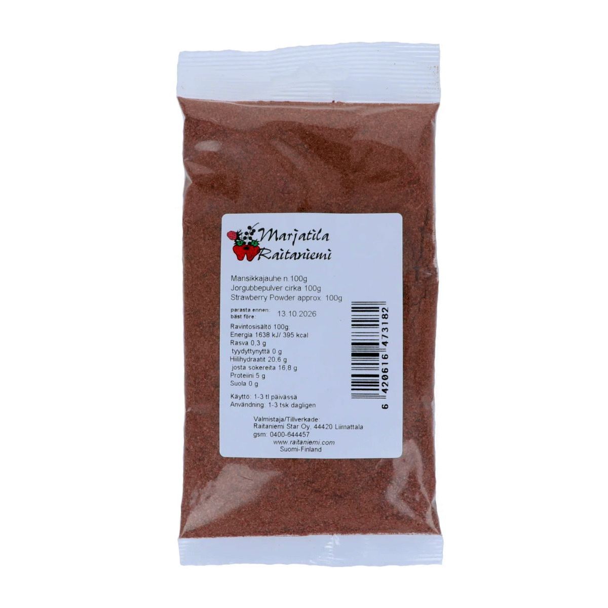 Mansikkajauhe 100 g, Raitaniemi
