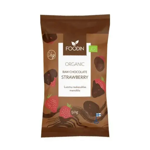 Raakasuklaamansikka Luomu 50g, Foodin