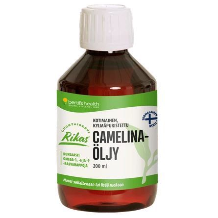 Camelinaöljy Rikas kylmäpuristettu kotimainen 200 ml, Bertil's