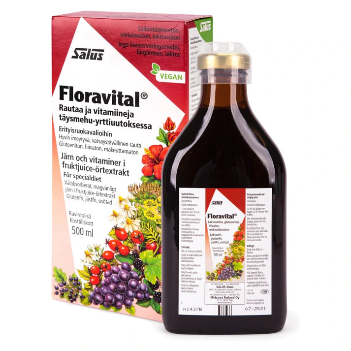 Salus Floravital 500ml vegaaninen rautavalmiste, Salus