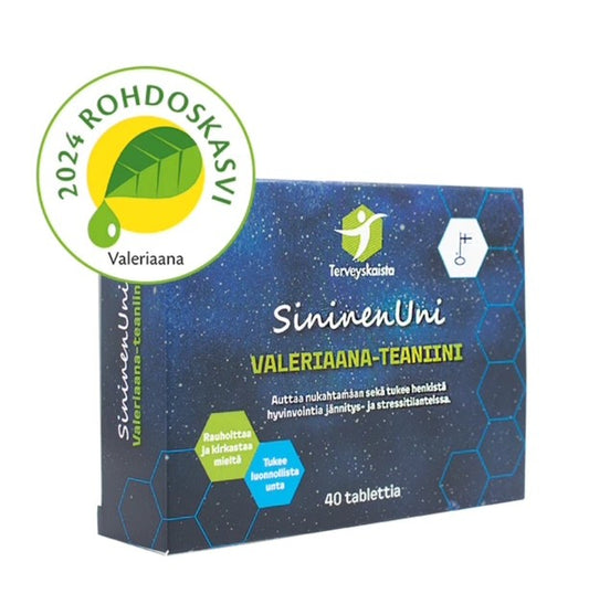 SininenUni Valeriaana-teaniini 40tabl., Terveyskaista