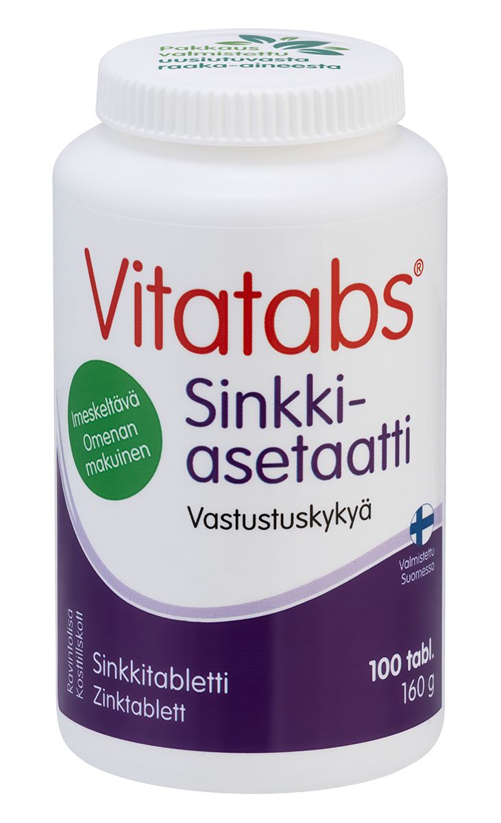 Sinkkiasetaatti imeskeltävä 15mg Vitatabs 100tabl., Hankintatukku