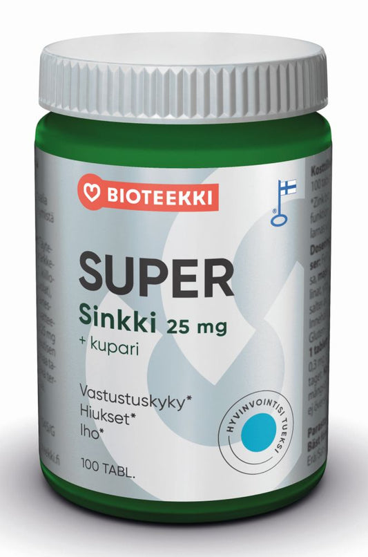Sinkki 25mg + Kupari Super 100tabl., Bioteekki