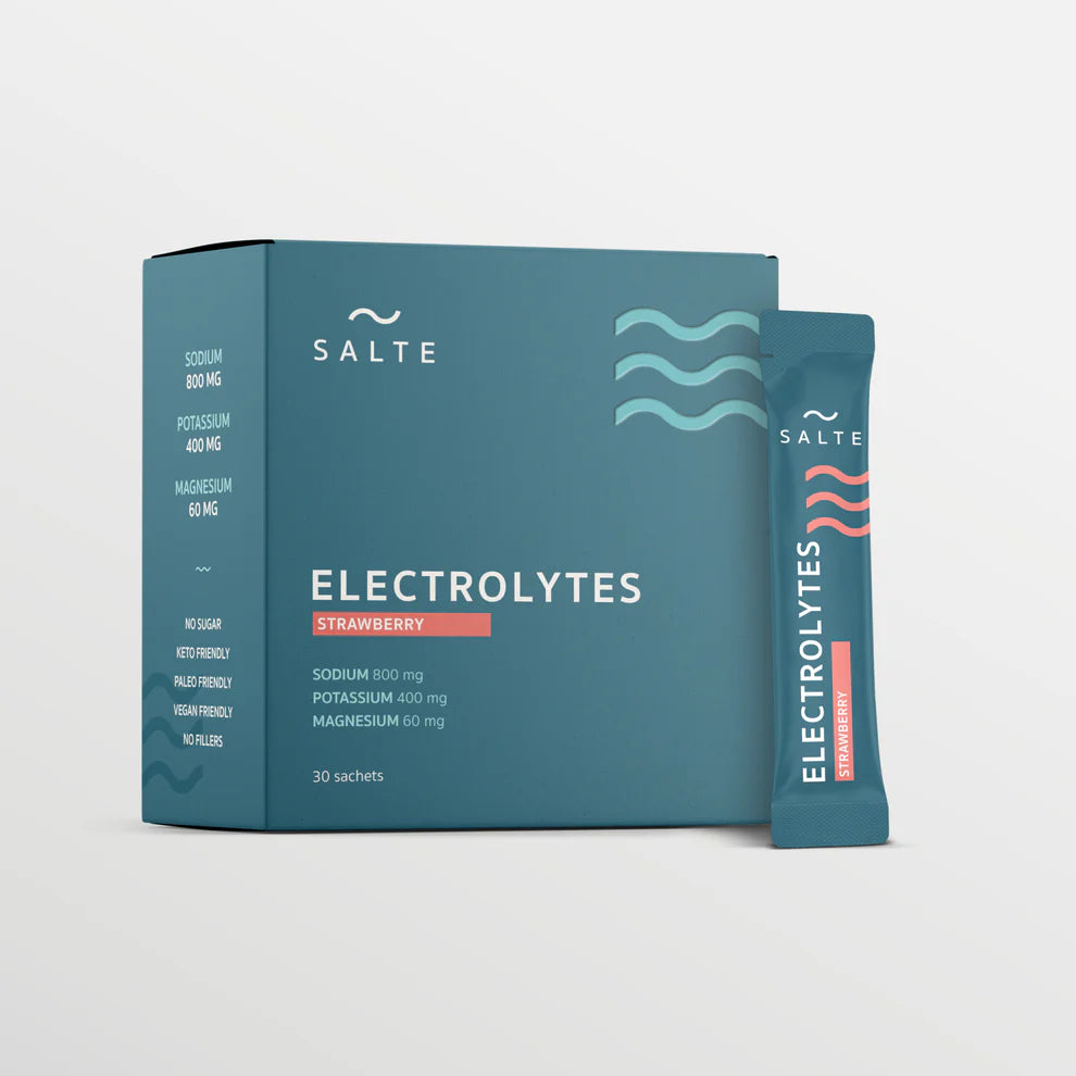 SALTE elektrolyyttijauhe Mansikka - 30 annospussia
