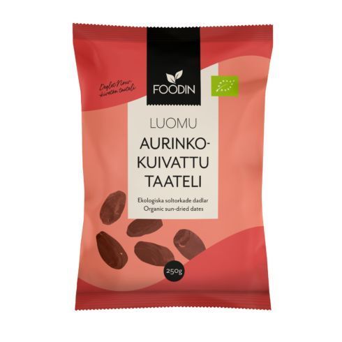 Taateli Aurinkokuivattu kivetön Luomu 250g, Foodin