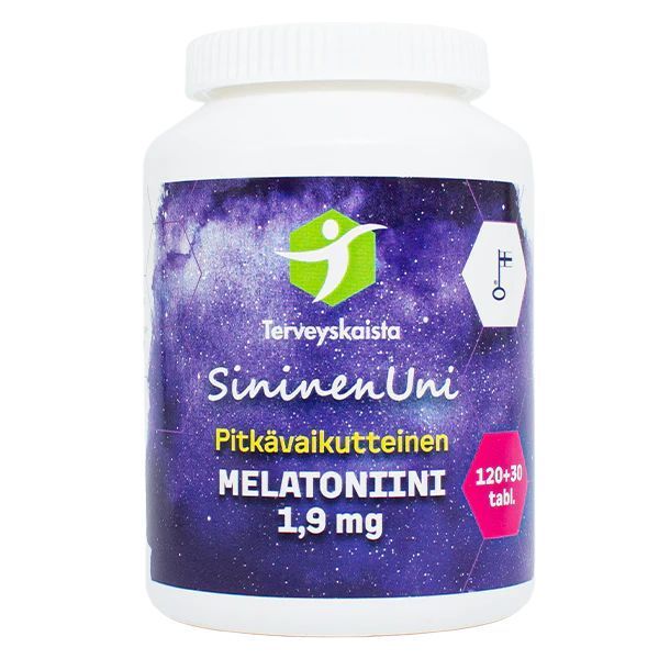 Melatoniini 1.9mg pitkävaikutteinen Sininen Uni 120+30 tabl, Terveyskaista