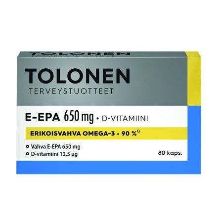 E-EPA 650mg 80 kaps, Omega-3, Tolonen
