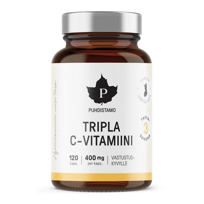 Tripla C-vitamiini 120 kaps 400mg, Puhdistamo