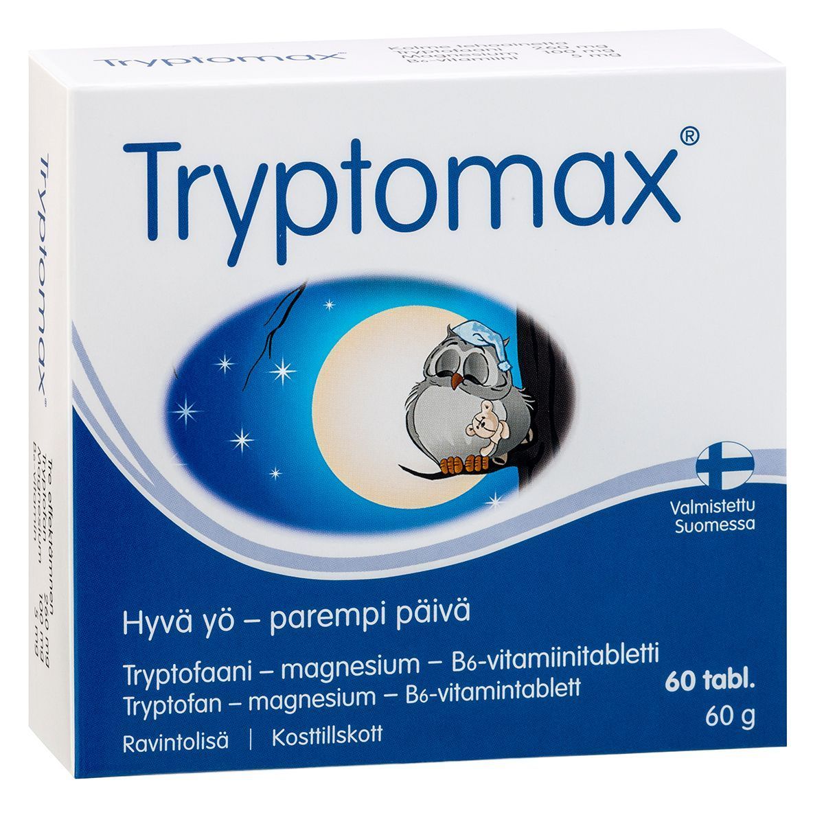 Tryptomax Tryptofaani magnesium B6- vitamiini 60 tabl.