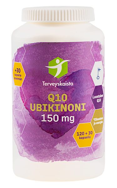 Ubikinoni Q10 150mg 120+30kaps., Terveyskaista