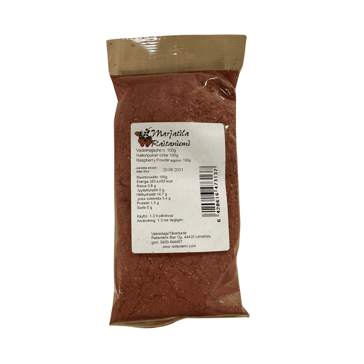 Vadelmajauhe 100g, Raitaniemi