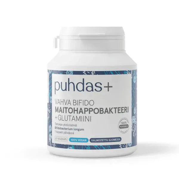 Vahva Bifido Maitohappobakteeri + Glutamiini 60 kaps, Puhdas+