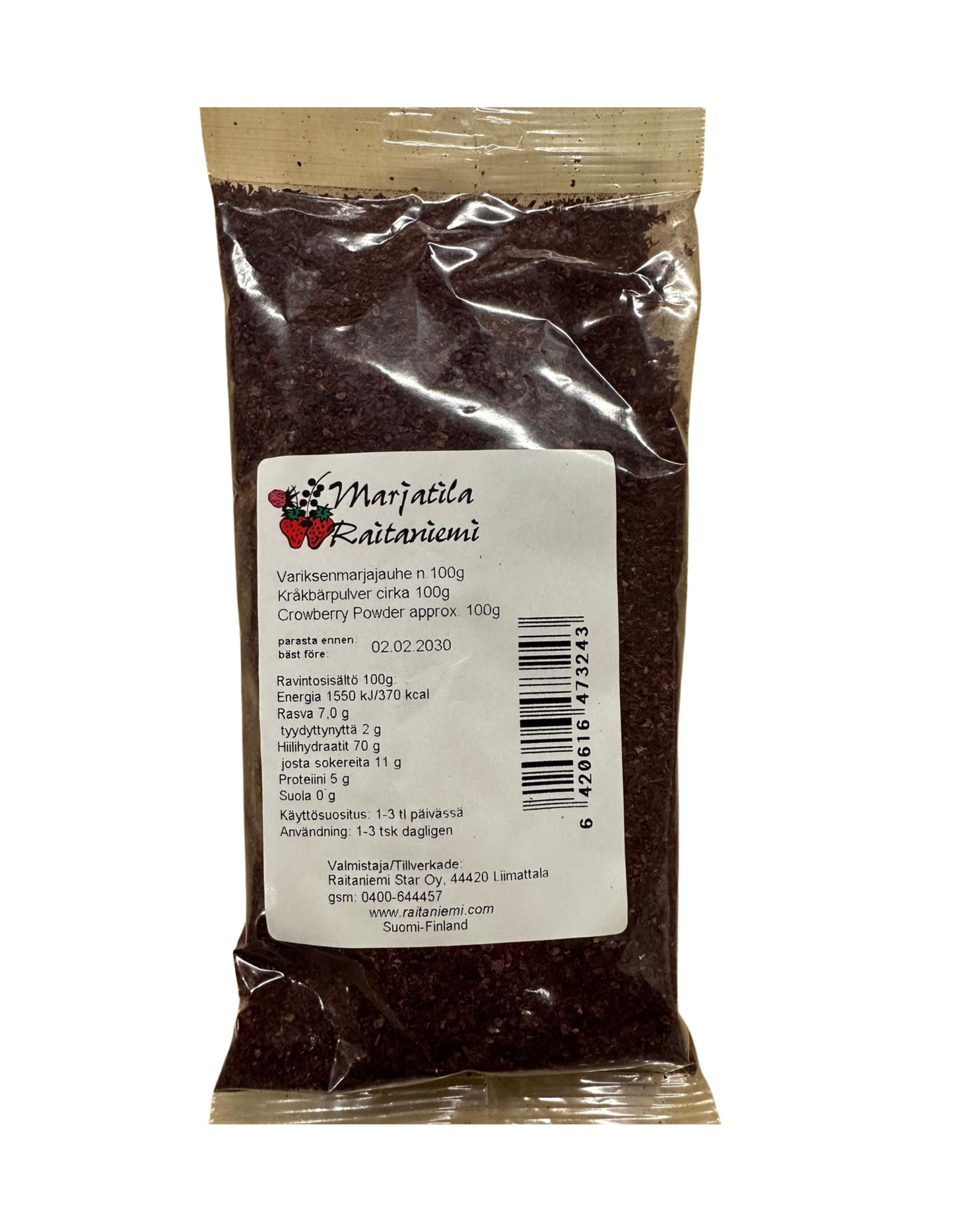 Variksenmarjajauhe 100g, Raitaniemi