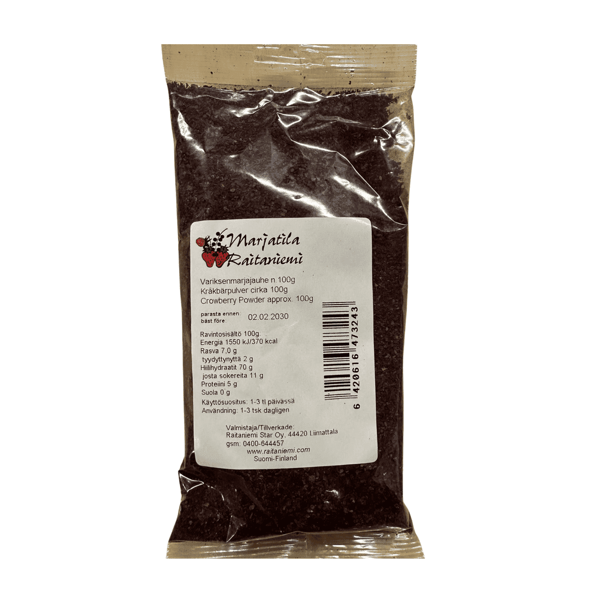 Variksenmarjajauhe 100g, Raitaniemi
