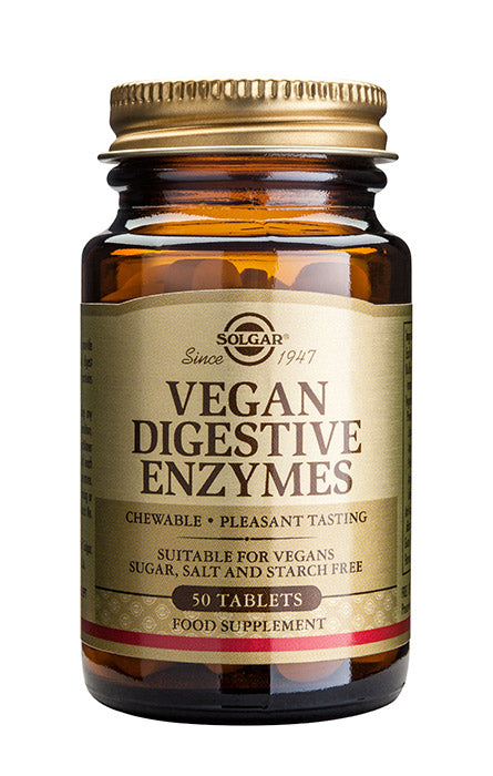 Vegan Digestive Enzymes Entsyymi pureskeltava 50tabl., Solgar
