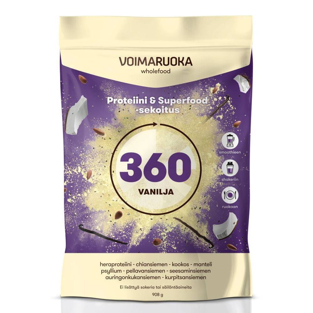 Voimaruoka 360 Wholefood vanilja 908 g