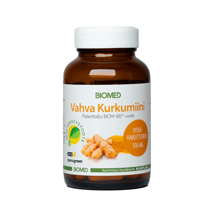 Kurkumiini Vahva Curcugreen 500mg BCM-95 kurkuma 60 kaps, Biomed