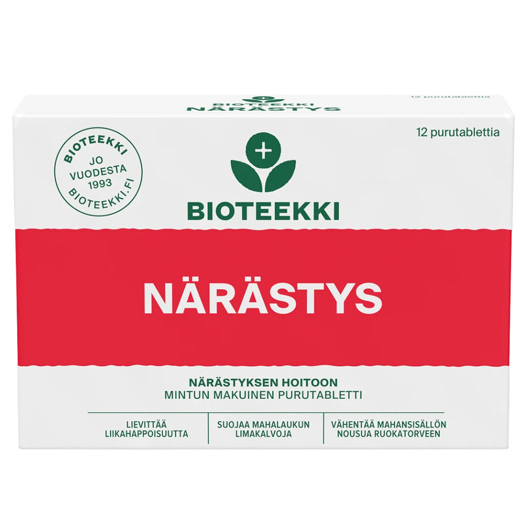 Närästys 12 purutabl, Bioteekki