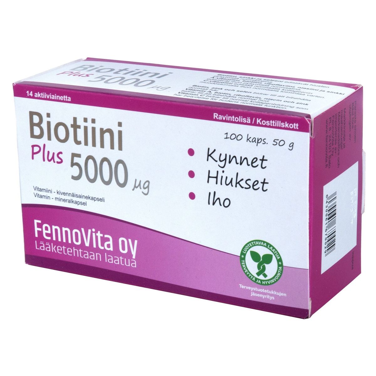 Biotiini Plus 5000µg 100 kaps, FennoVita