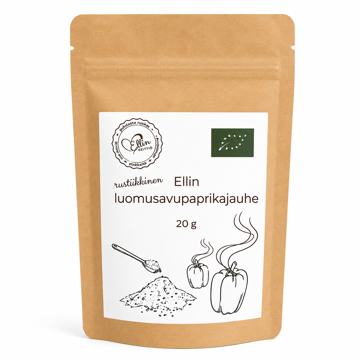 Ellin rustiikkinen savupaprikajauhe, luomu, 20 g, Ellin keittiö