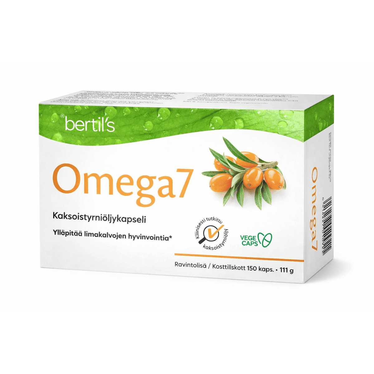 Omega7 150kaps. kaksoistyrniöljy limakalvoille, Bertil's
