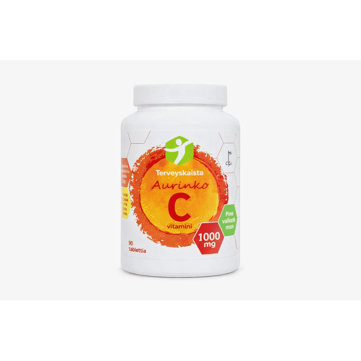 C-vitamiini 1000mg Pitkävaikutteinen Aurinko C 90 tabl, Terveyskaista