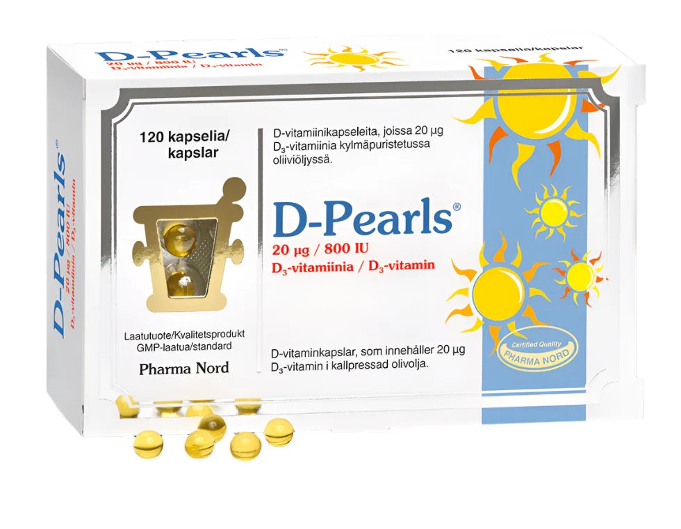 D-Pearls D-vitamiini 20 µg 120 kaps, Pharma Nord