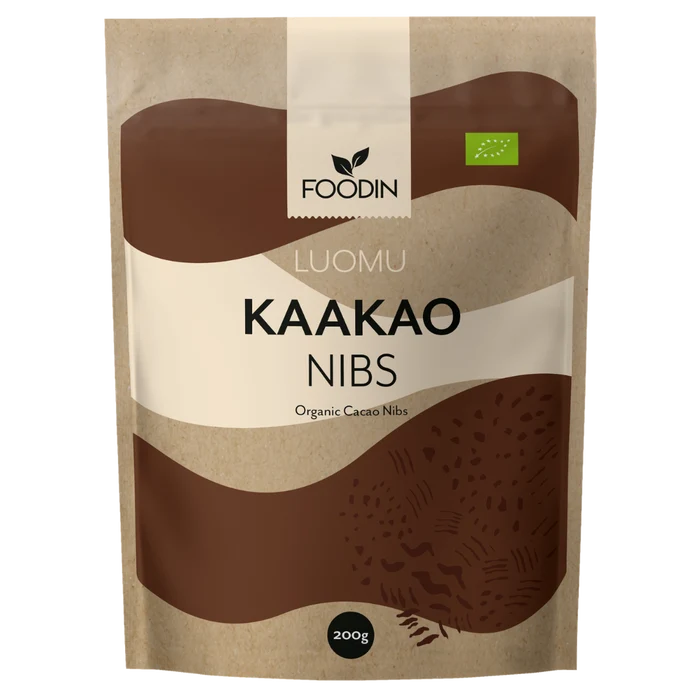 Kaakaonibs, Raaka, Luomu 200g, Foodin