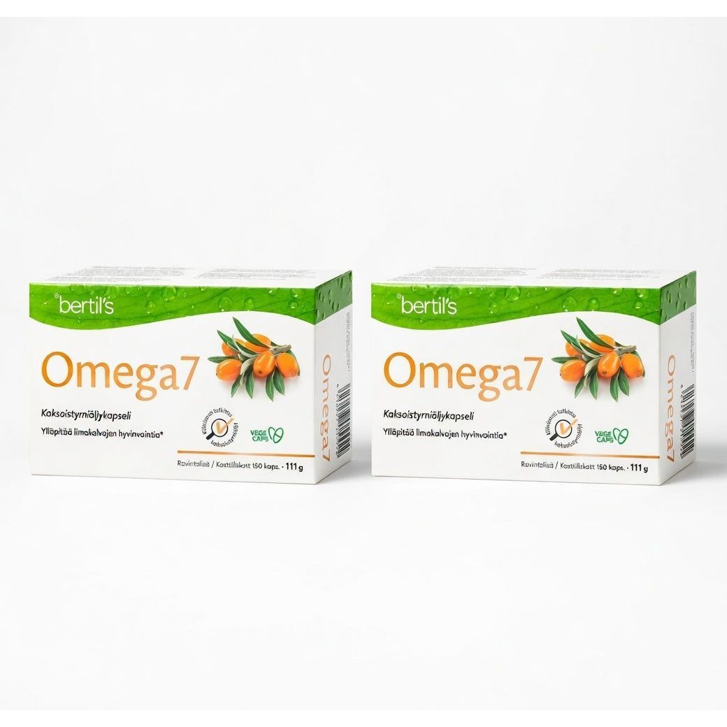 Omega7 Kaksoistyrniöljykapselit 2x150 kaps, Säästöpakkaus, Bertil's