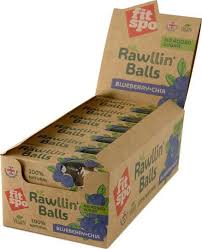 RAWLLIN BALLS vegaanimakeiset, mustikka ja chia,12kpl x 48 g, FITSPO