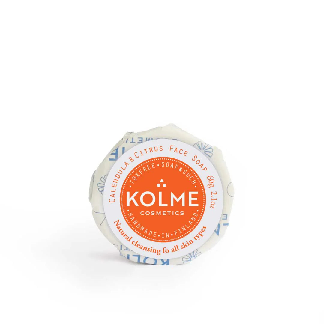 Kasvosaippua Kehäkukka+Sitrus, normaalille iholle 60g, Kolme Cosmetics