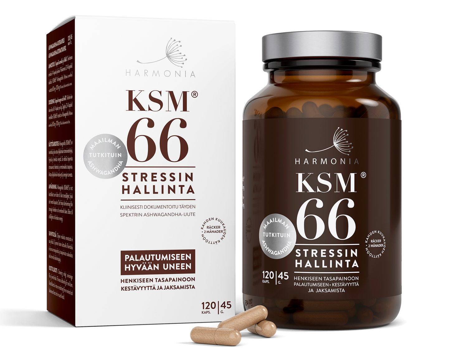 KSM66 Ashwagandha luomu 120 kaps, Harmonia