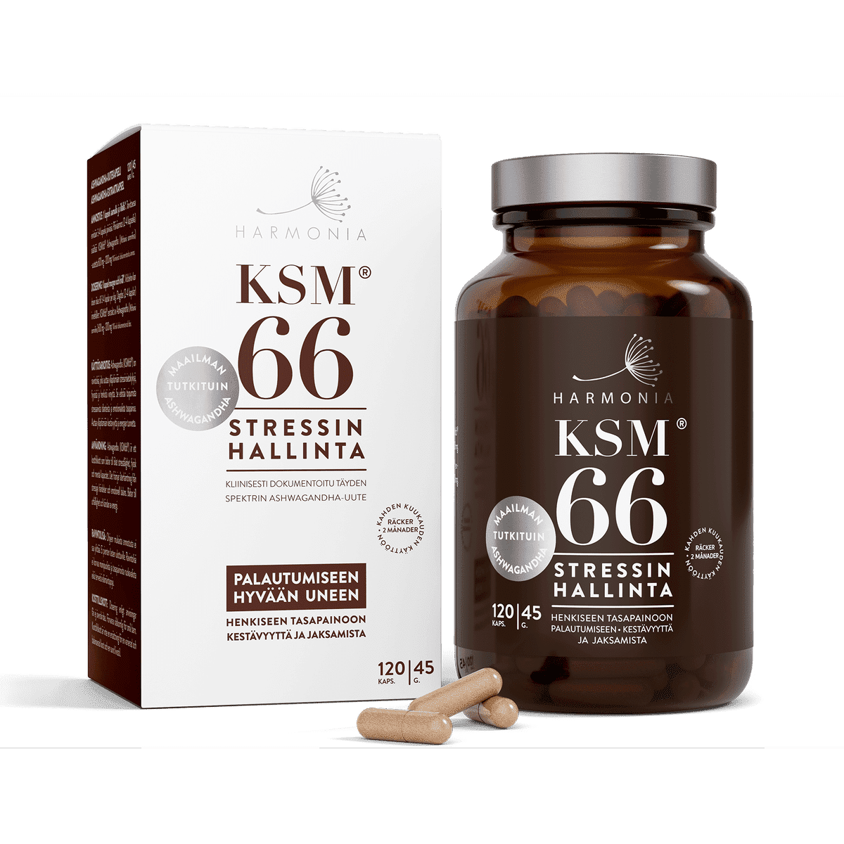 KSM66 Ashwagandha luomu 120 kaps, Harmonia