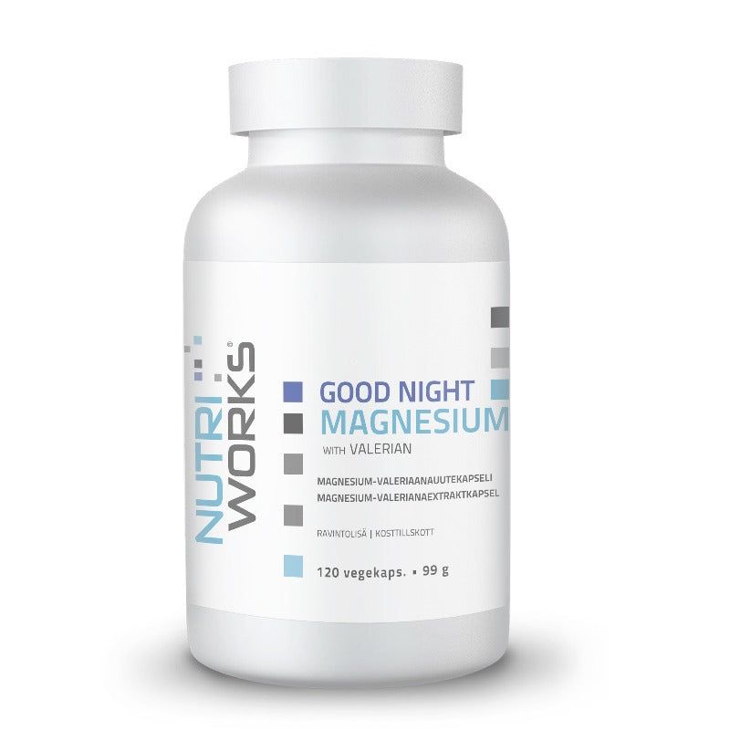 Good Night Magnesium with Valerian 120 vegekaps, Nutri Works