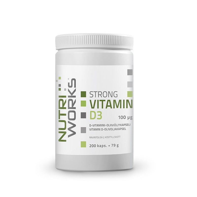 Strong Vitamin D3 100 mcg, 200 kaps, Nutri Works