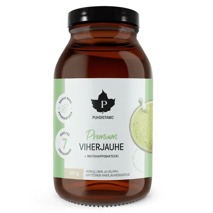 Puhdistamo Premium Viherjauhe + Maitohappobakteeri 120 g