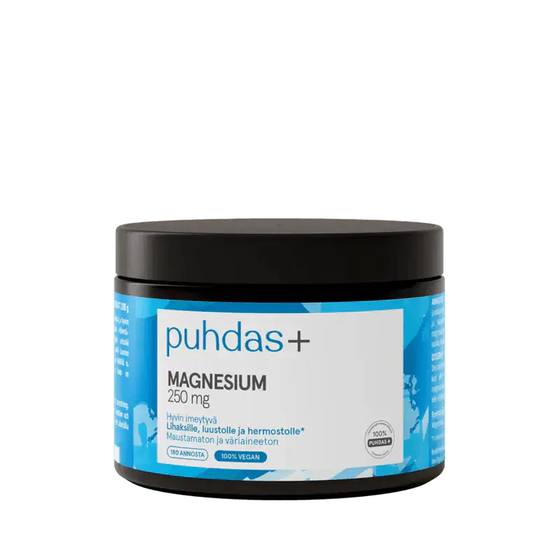 Magnesium jauhe 250mg 200g, Puhdas+