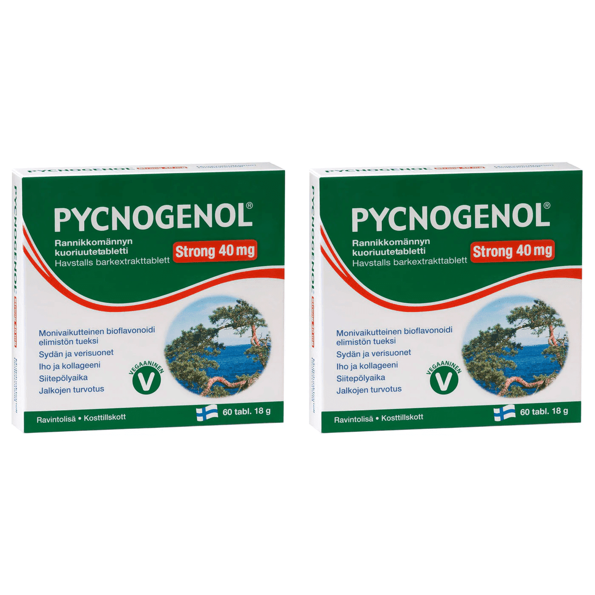 Pycnogenol Strong 40 mg - Rannikkomännyn kuoriuutetabletti 2x60 tabl.