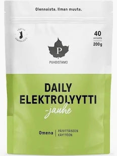 Daily elektrolyyttijauhe, omena 200 g, Puhdistamo