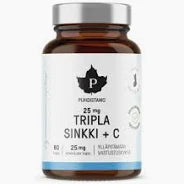 Tripla Sinkki 25mg + C 60 kaps, Puhdistamo