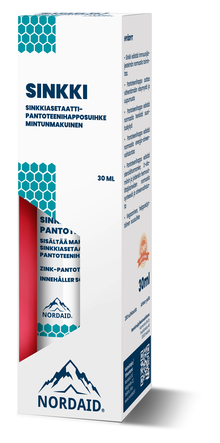 Sinkkiasetaatti-pantoteenihapposuihke 30ml, Nordaid