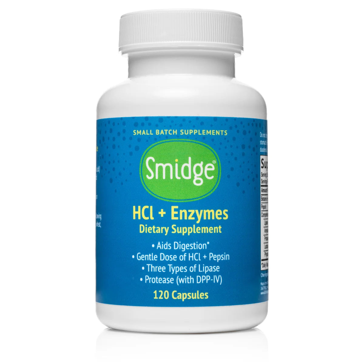 HCl + Enzymes – ruoansulatuksen tueksi 120kaps, Smidge